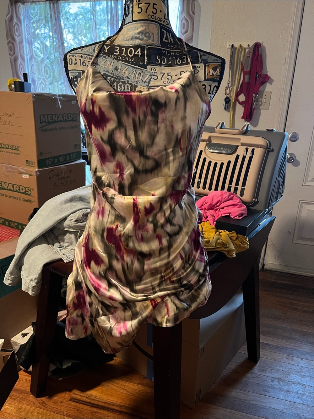 Cider Floral Midi Dress in Pink, Green and Cream